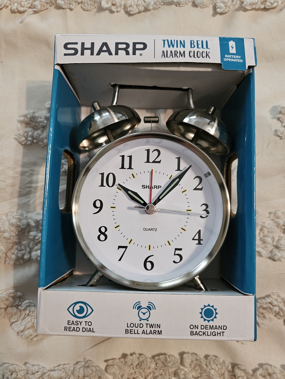 Sharp Twin Bell Alarm Clock